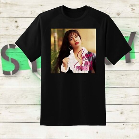 Selena Amor Prohibido Como La Flor Latin Singer Music Fan Graphic T-Shirt 05 - Picture 1 of 5